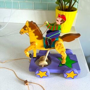 cute wooden jockey 🏇 unique piece handcrafted by artist in south America
